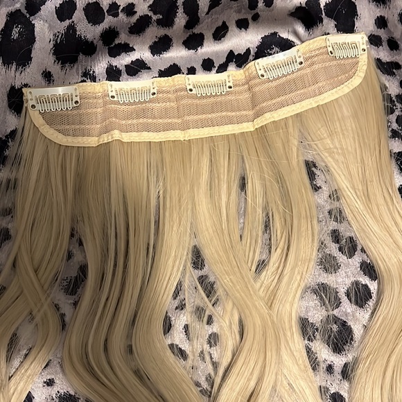 1 piece with 5 clips platinum blonde hair extensions - Picture 6 of 6